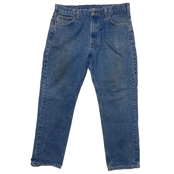 Carhartt Other - Carhartt Relaxed Fit Blue Work Jeans 100135 Made in Nicaragua Sz 38